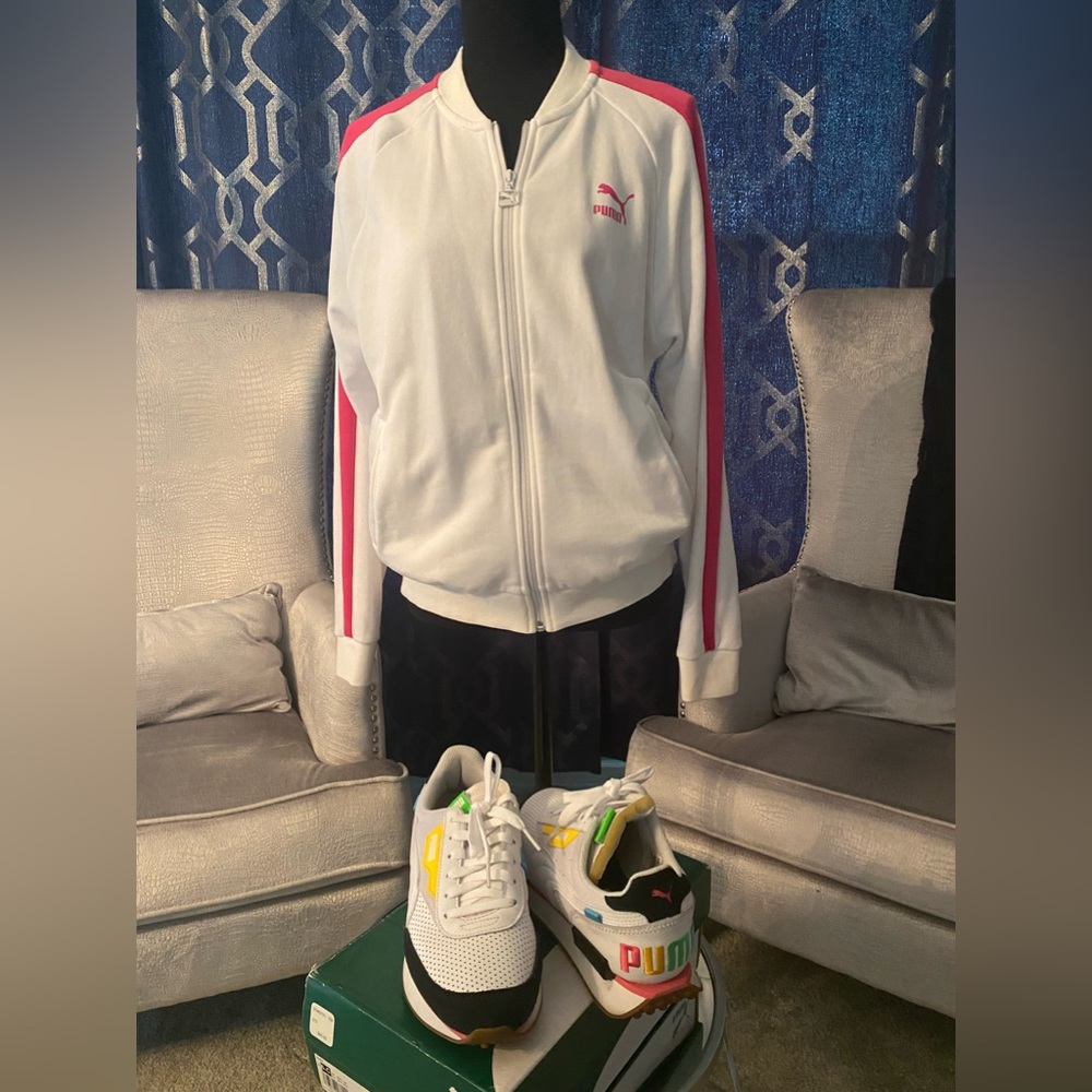 Jacket and sneaker combo Puma size M and sneaker size 8 or 6 1/2 youth size.